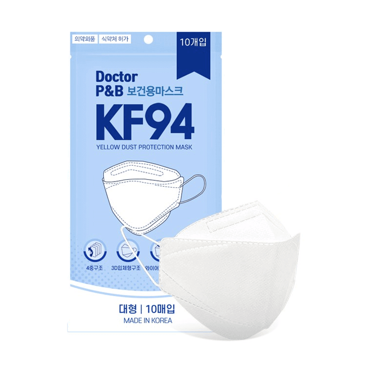 Doctor P&B KF94 White Adult Face Mask 10 PCS