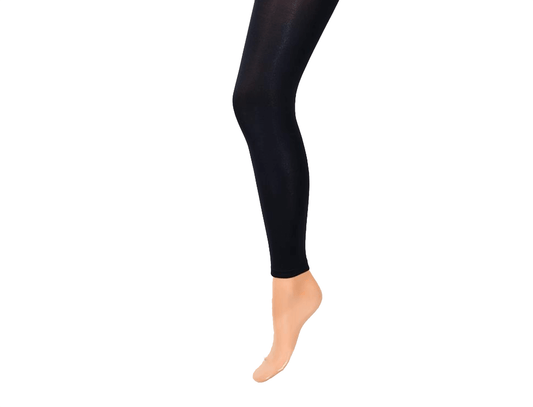 80 Denier Black Footless Opaque Pantyhose Tights