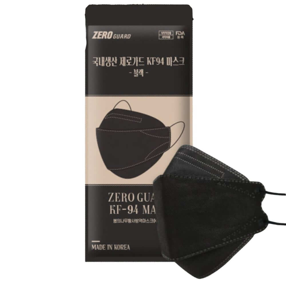 ZEROGUARD KF94 3D 4 Layer Black Face Mask 10 PCS