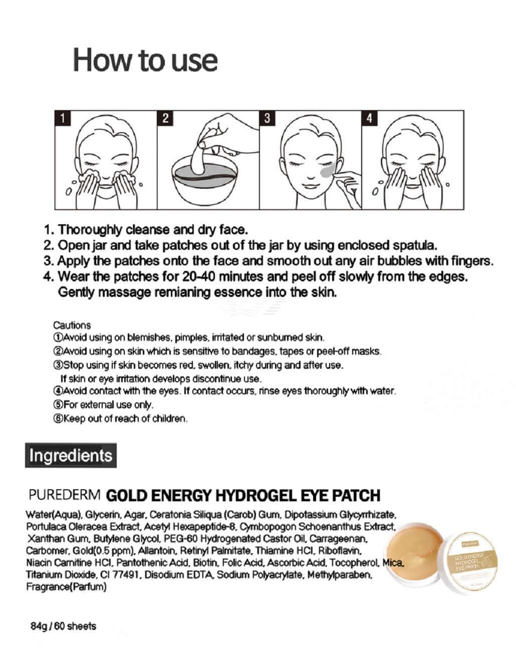 Purederm Gold Energy Hydrogel Eye Patch