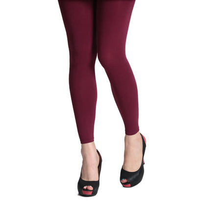 150 denier footless pantyhose tights burgundy