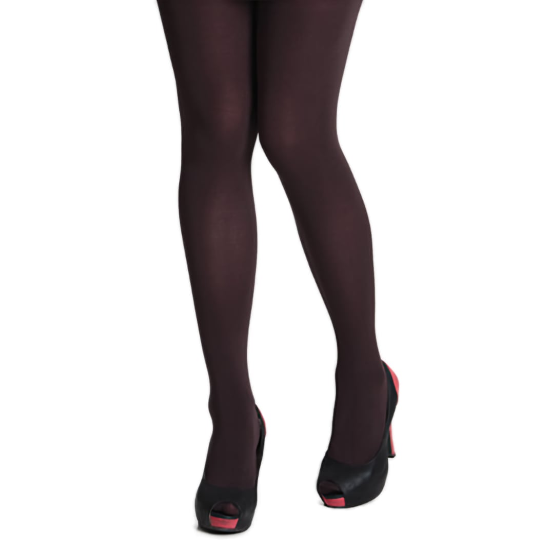 150 Denier Footed Opaque Pantyhose Tights Brown
