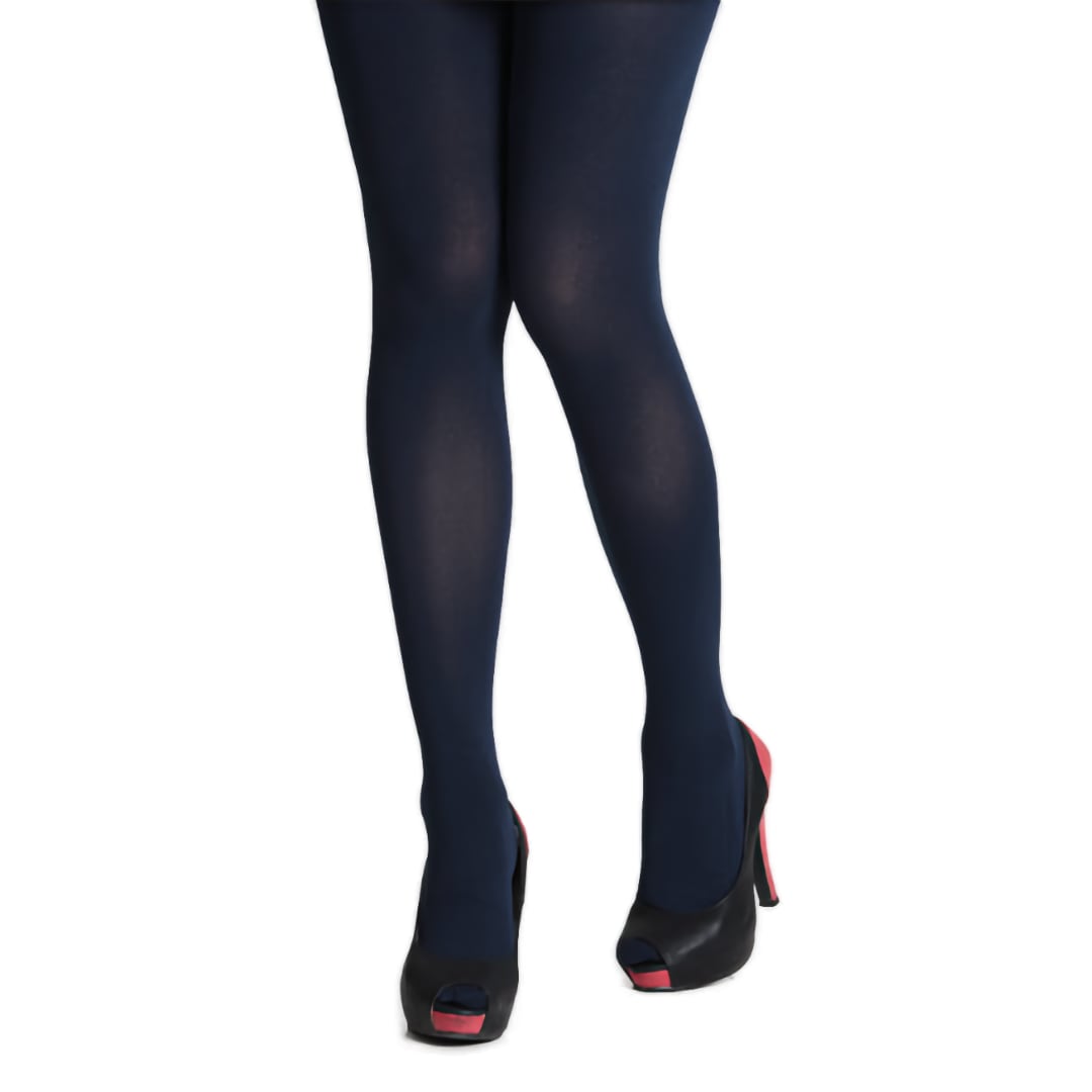 150 Denier Footed Opaque Pantyhose Tights Navy