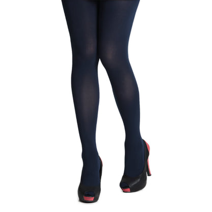 150 Denier Footed Opaque Pantyhose Tights Navy