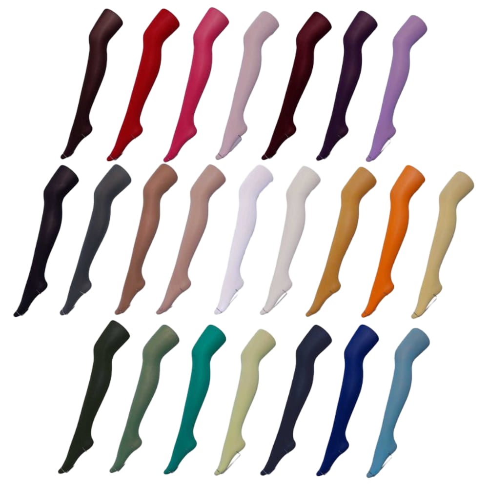 80 Denier Coloured Footed Opaque Pantyhose Tights 