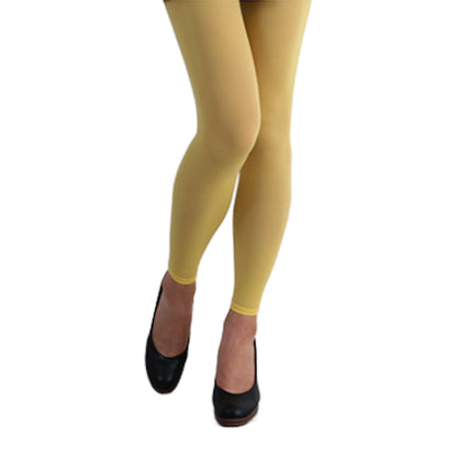80 Denier Coloured Footless Opaque Pantyhose Tights Yellow