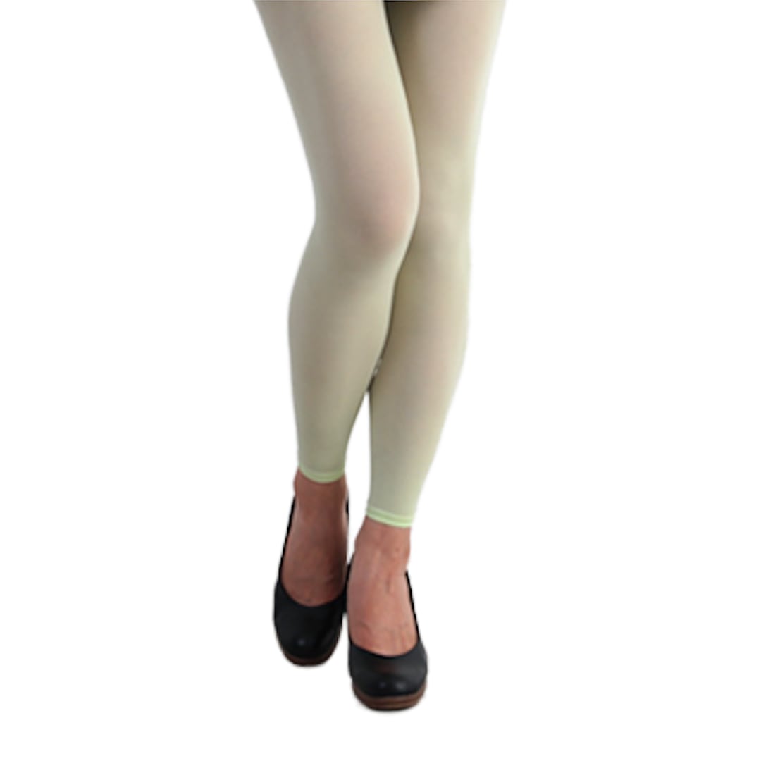 80 Denier Coloured Footless Opaque Pantyhose Tights Yellow Green