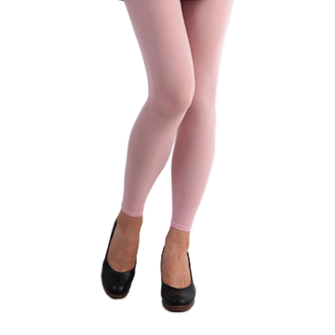 80 Denier Coloured Footless Opaque Pantyhose Tights Pink