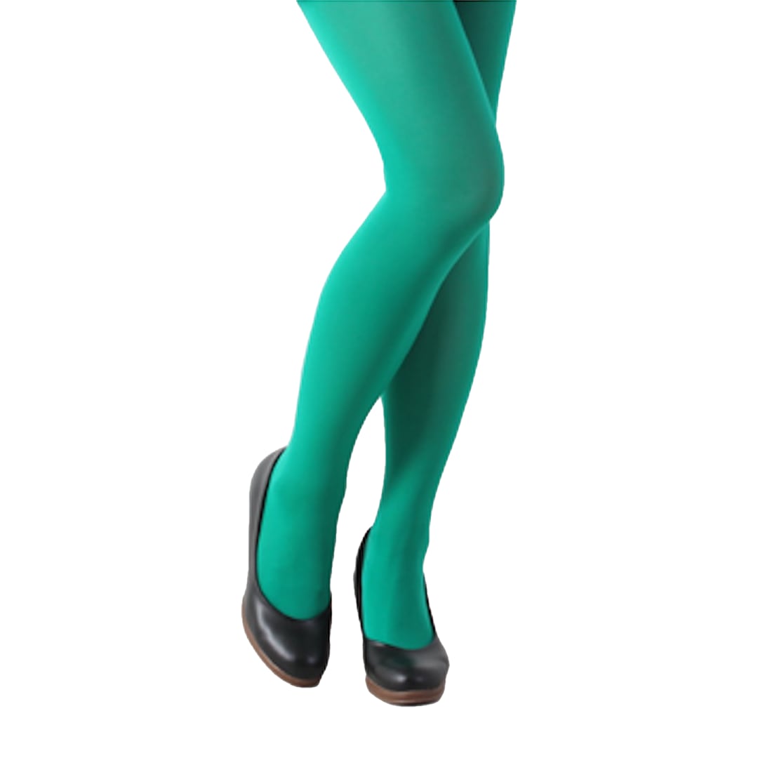 80 Denier Coloured Footed Opaque Pantyhose Tights Green