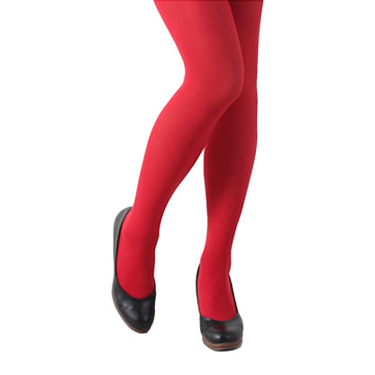80 Denier Coloured Footed Opaque Pantyhose Tights Red