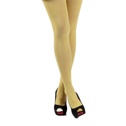 80 Denier Coloured Footed Opaque Pantyhose Tights Yellow