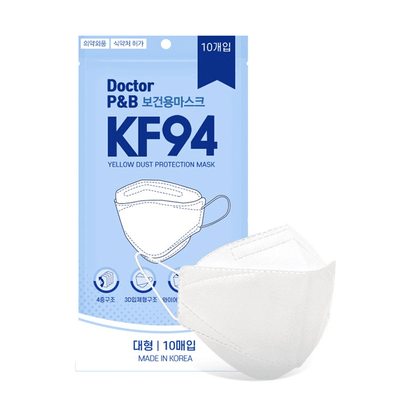 Doctor P&B KF94 White Adult Face Mask 10 PCS 