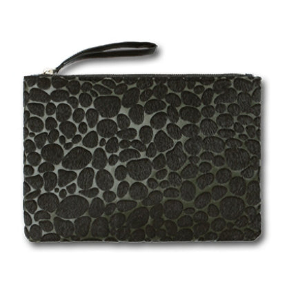 Leopard Print Calf Hair Clutch 