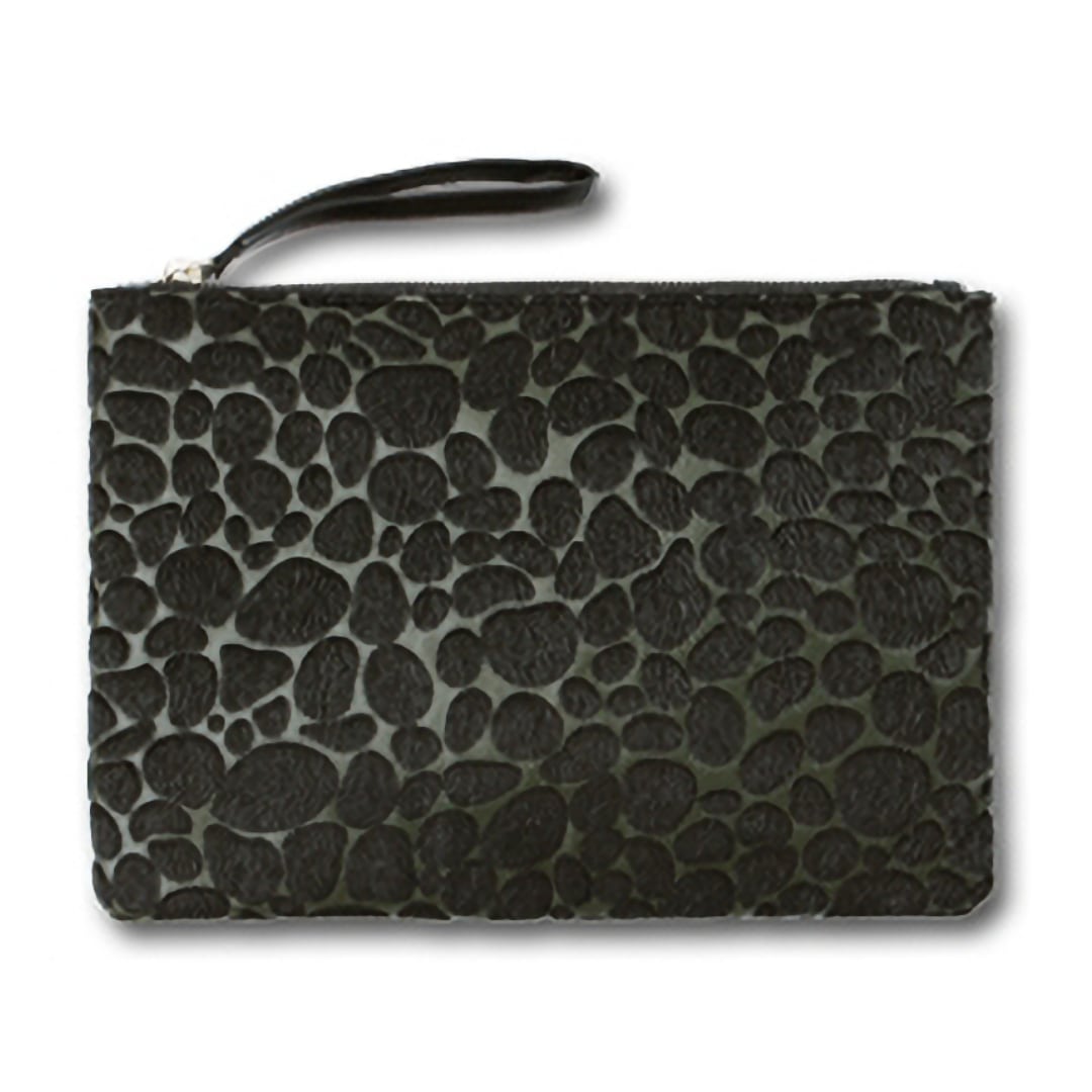 Leopard Print Calf Hair Clutch 