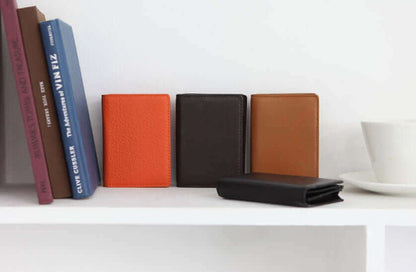 Men's Business Slim Cowhide Genuine Leather Wallet 