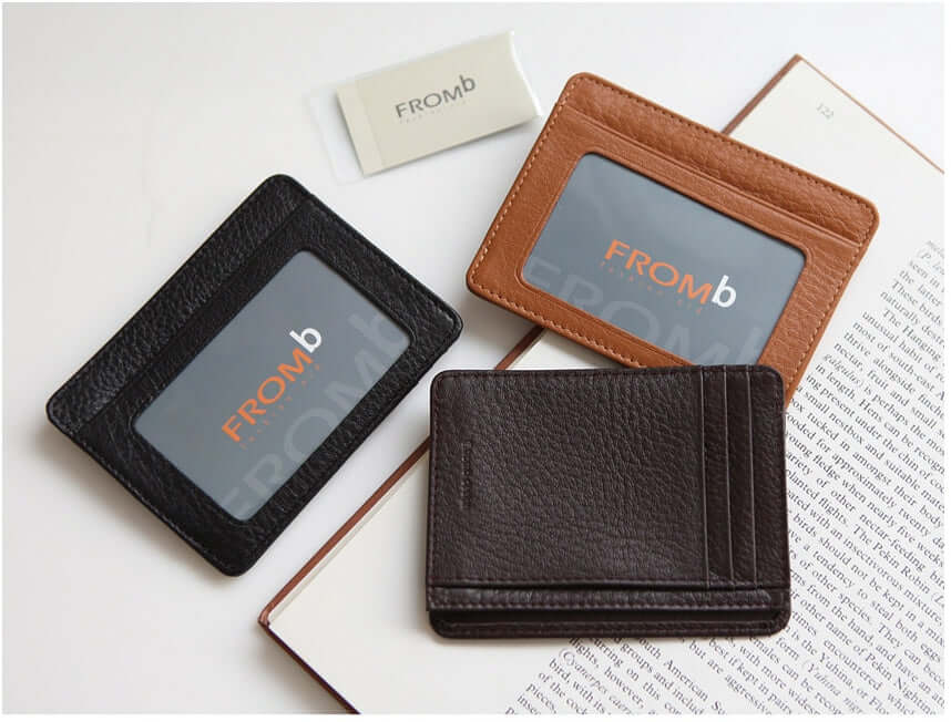 Men's Cowhide Genuine Leather Slim Card ID Wallet 