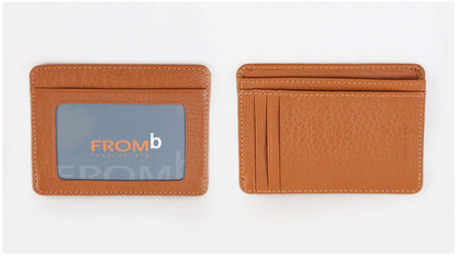 Men's Cowhide Genuine Leather Slim Card ID Wallet 