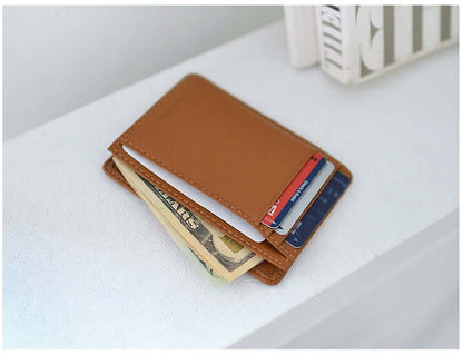 Men's Cowhide Genuine Leather Slim Card ID Wallet 