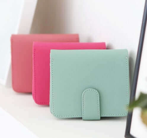 Women's Genuine Saffiano Leather Half Wallet 