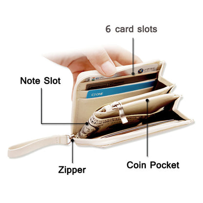 women zip around coin wallet