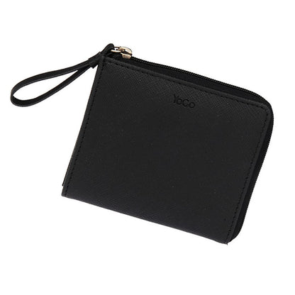 women zip around coin wallet black
