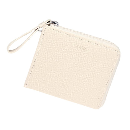 women zip around coin wallet white