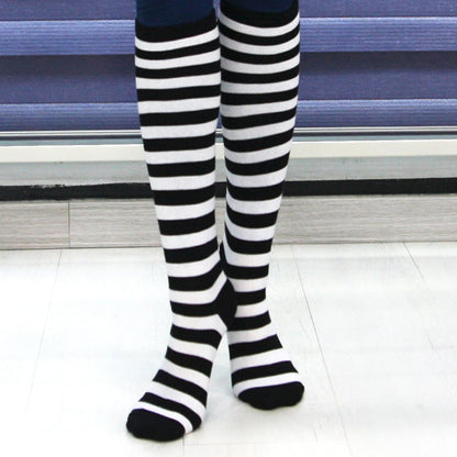 Women's Knee High Socks black stripe