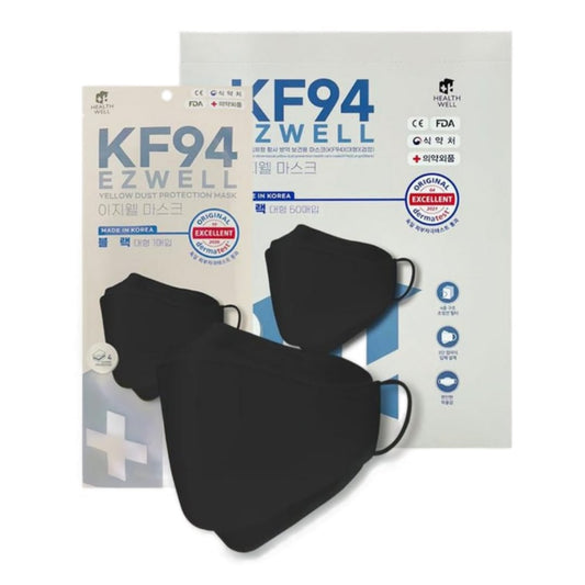 EZWELL KF94 Black Face Black Mask made in Korea