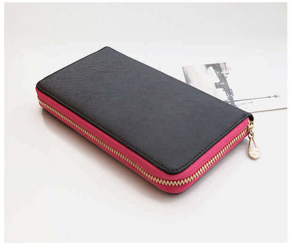 Women's Genuine Leather Zip Around Wallet Coin Cards Vivid Colours - CIRCLO