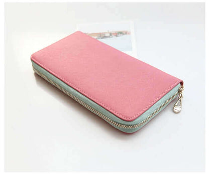 Women's Genuine Leather Zip Around Wallet Coin Cards Vivid Colours - CIRCLO