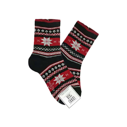 snow flower design socks