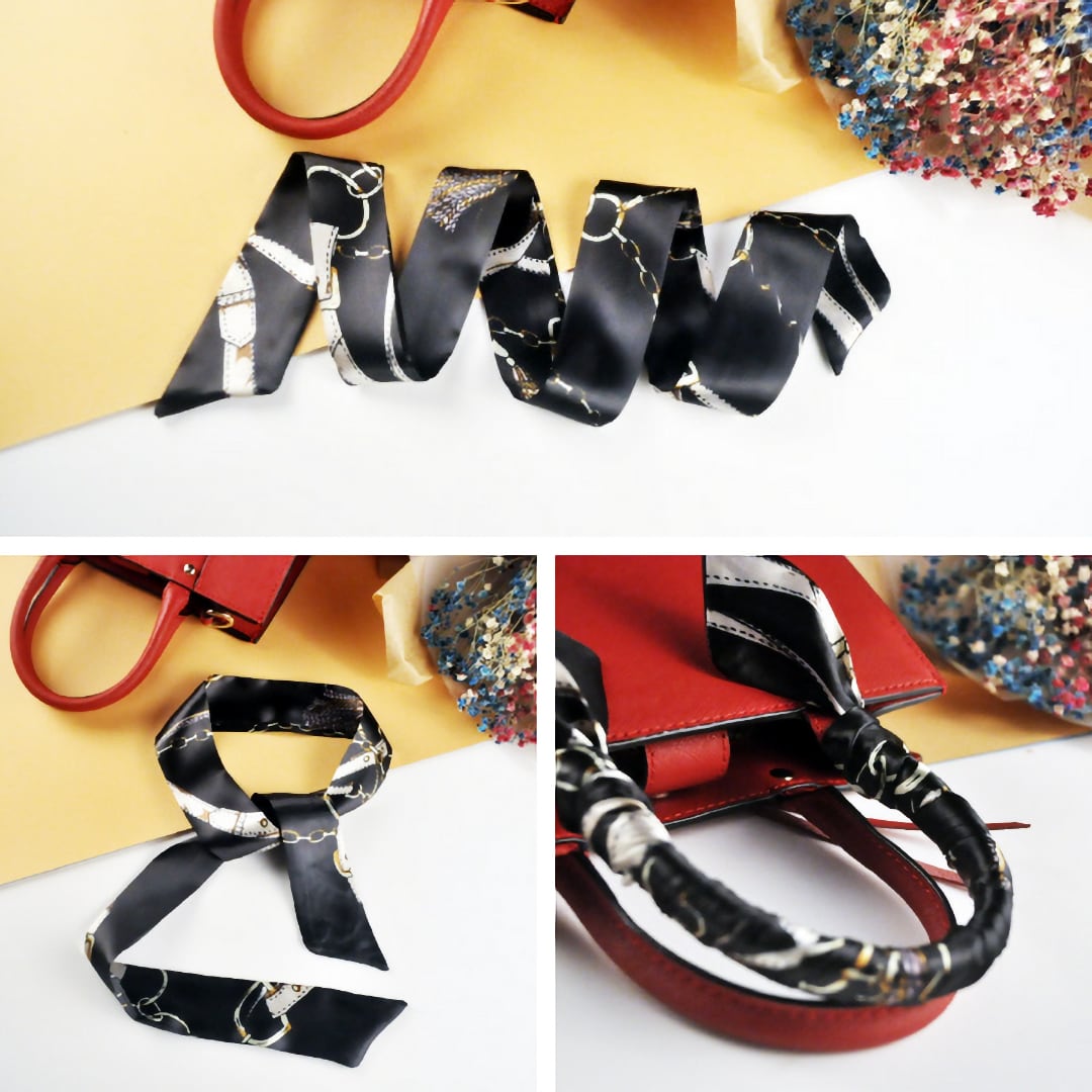 Premium Silk-Feel Twilly Ribbon Scarf – Multi-Use Hair, Neck & Bag Accessory 