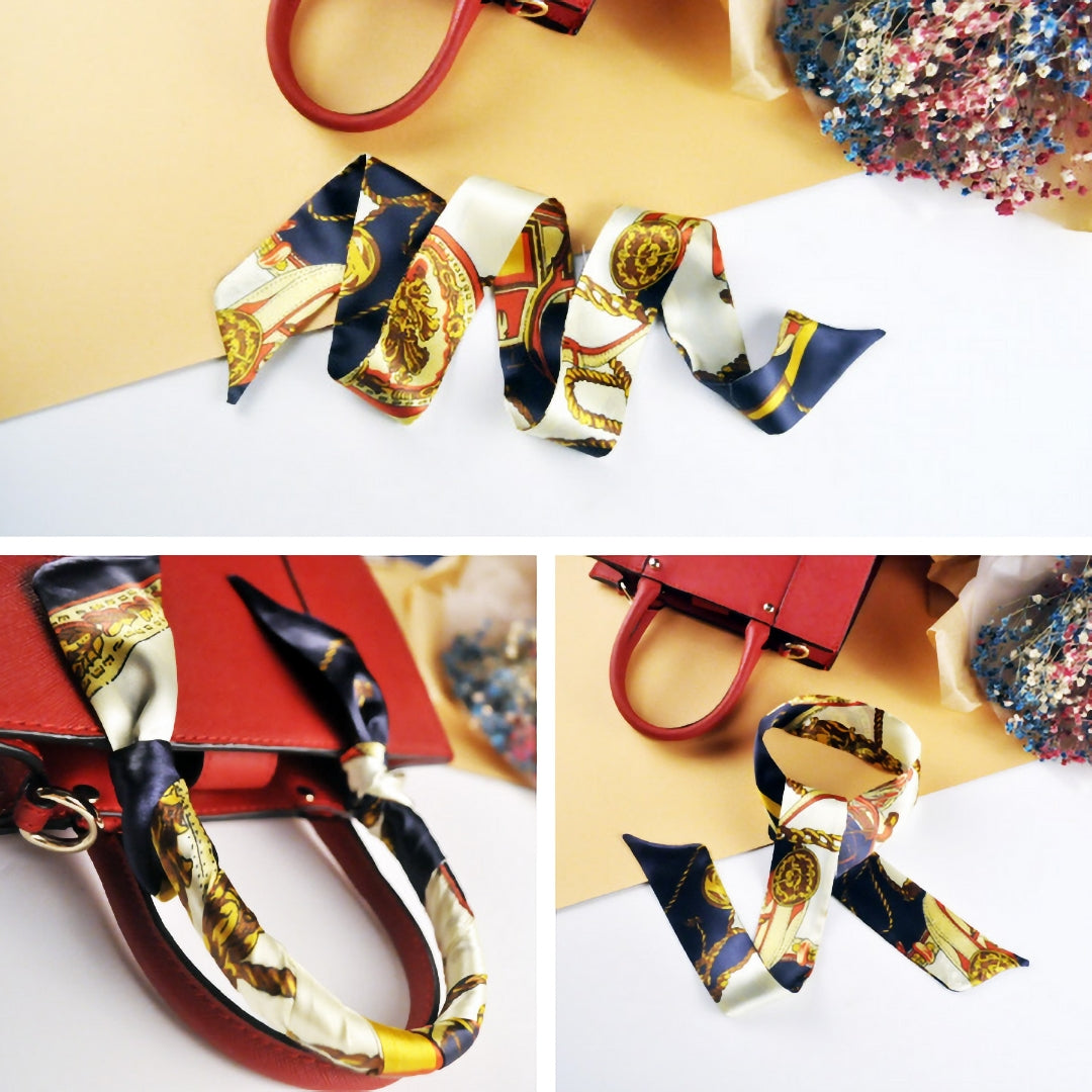 Premium Silk-Feel Twilly Ribbon Scarf – Multi-Use Hair, Neck & Bag Accessory