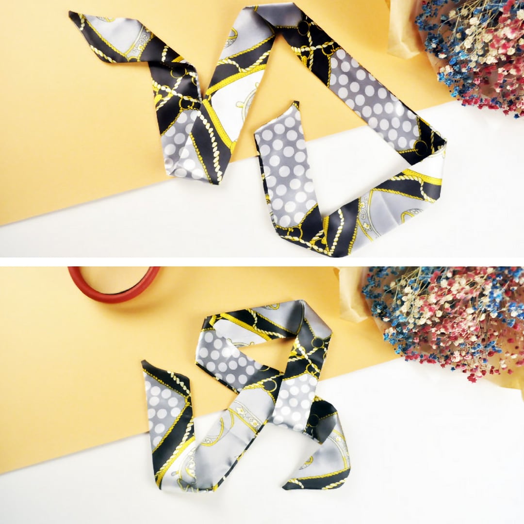 Premium Silk-Feel Twilly Ribbon Scarf – Multi-Use Hair, Neck & Bag Accessory