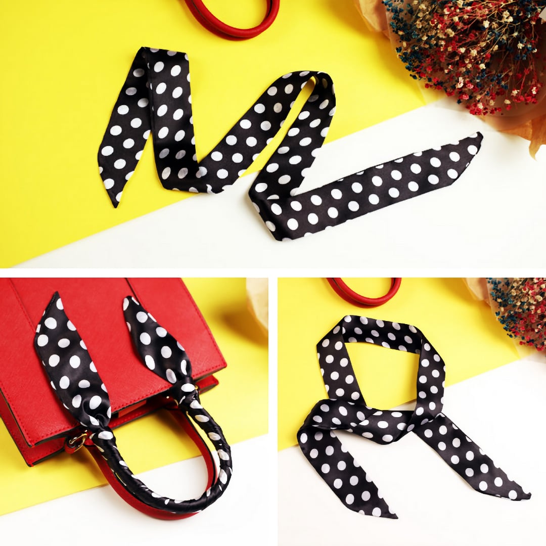 Premium Silk-Feel Twilly Ribbon Scarf – Multi-Use Hair, Neck & Bag Accessory