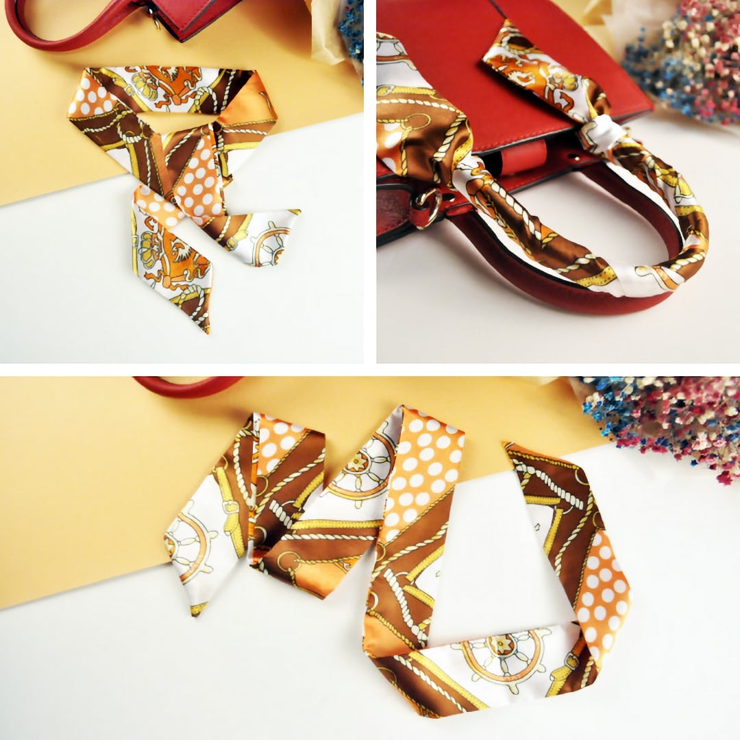Premium Silk-Feel Twilly Ribbon Scarf – Multi-Use Hair, Neck & Bag Accessory