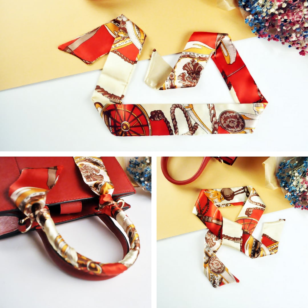 Premium Silk-Feel Twilly Ribbon Scarf – Multi-Use Hair, Neck & Bag Accessory