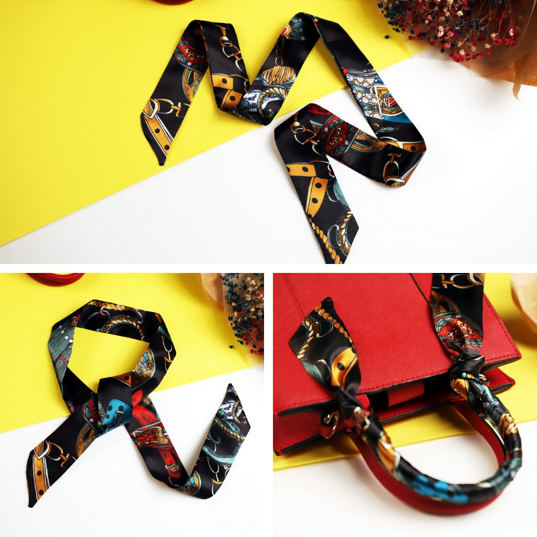 Premium Silk-Feel Twilly Ribbon Scarf – Multi-Use Hair, Neck & Bag Accessory
