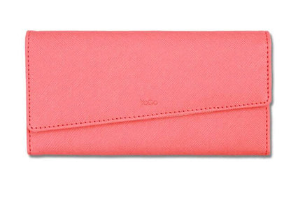 Stylish Luxury Women Lady Double Layer Long Wallet Diagonal Design Purse Clutch - CIRCLO