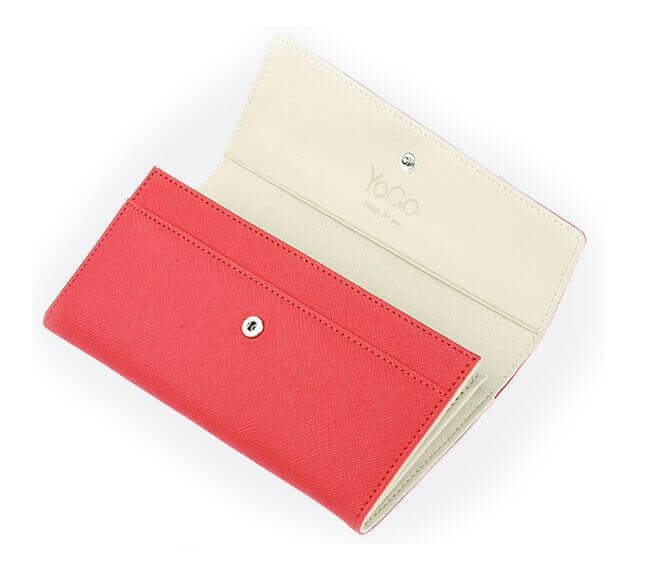 Stylish Luxury Women Lady Double Layer Long Wallet Diagonal Design Purse Clutch - CIRCLO