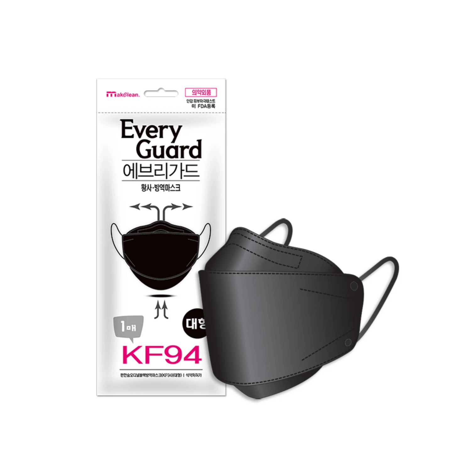 EVERYGUARD KF94 Black Face Mask 10 PCS 