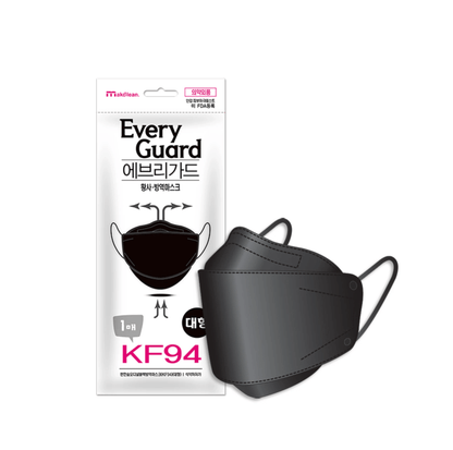 EVERYGUARD KF94 Black Face Mask 10 PCS 