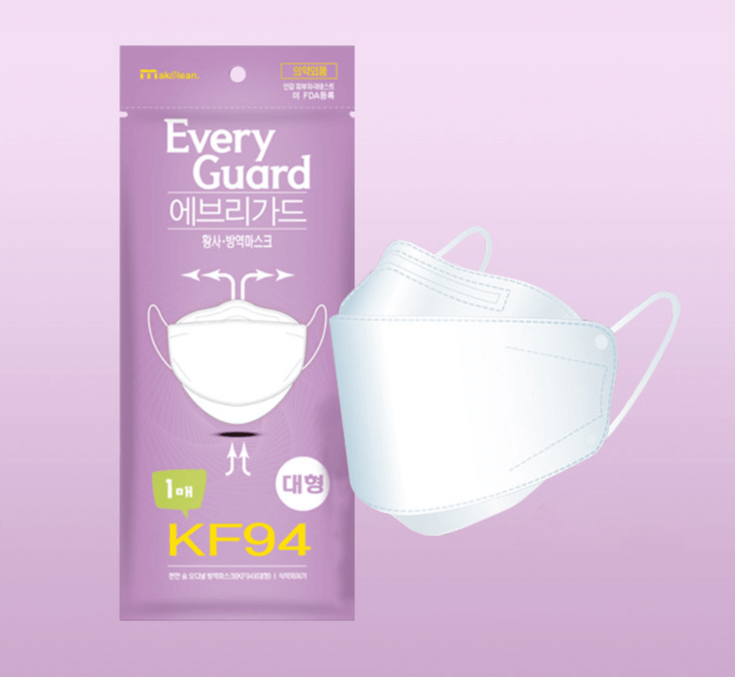 EVERYGUARD KF94 White Face Mask 10 PCS 