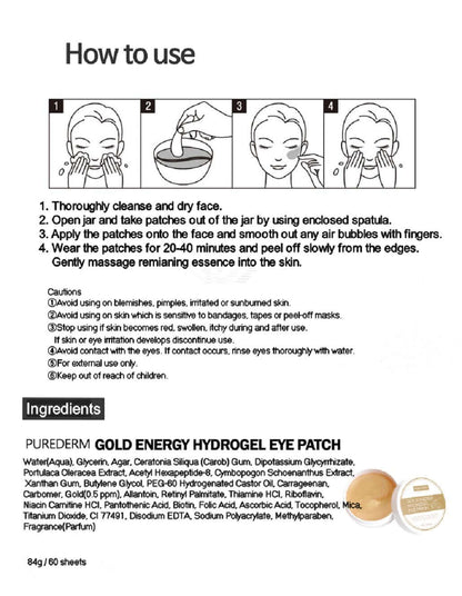 Purederm Gold Energy Hydrogel Eye Patch 